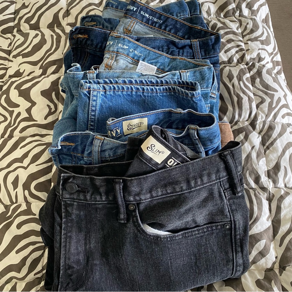 6 Old Navy Men'sAssorted  Blue Denim Jeans bundle